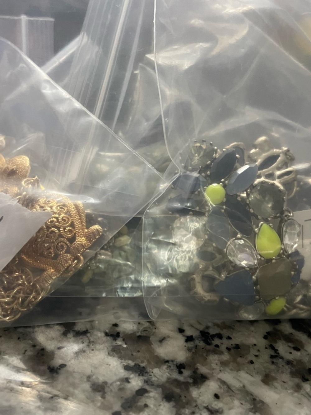 Statement Floral Cluster Necklace in Lime and Navy only for b.